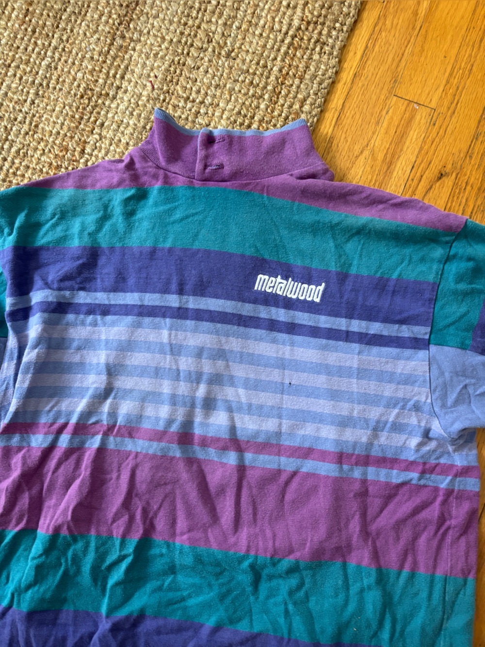 Metalwood striped mockneck long sleeve